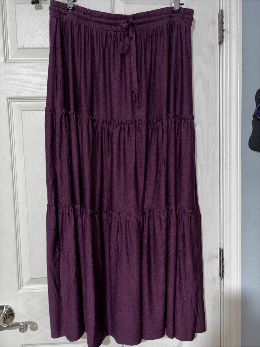 NWOT Zenana Outfitters Tiered Maxi Skirt in Plum